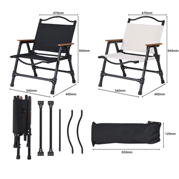 להסרה כיסא מתקפל נייד כיסא קמפינג קל משקל כיסא עם משענת יד משענת שקית אחסון עבור פעילויות חוצות