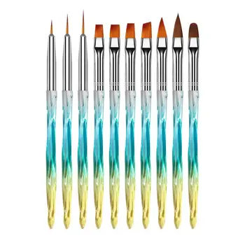 מברשת להגדיר UV ג ' ל לק מצייר ציור מברשת עט ציפורניים מניקור כלי ציפורניים אמנות מברשת ליינר מברשת קיט