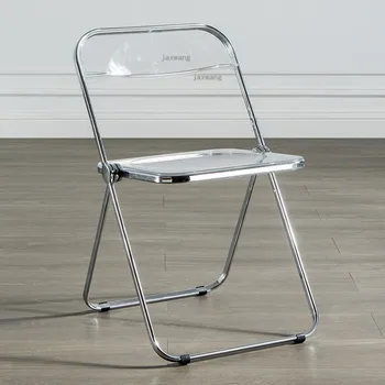 מודרני יוקרתי מתכת אקרילי כסאות אוכל נורדי שקוף קיפול הכיסא במשרד קריסטל האוכל הכיסא אמנות ריהוט חדר האוכל