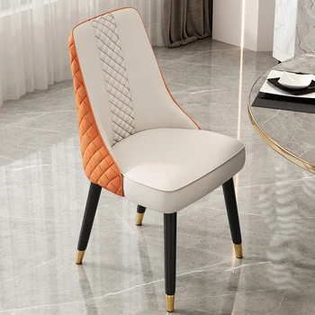 מודרני כסאות אוכל נייד עור יוקרתי, חתונה במסעדה עיצוב שרפרף כיסא אלגנטי Silla De Comedor חיצוני רהיטים