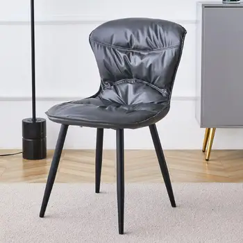 מודרני מינימליסטי האוכל הכיסא הביתה רך תיק גב כיסא ברזל יצוק במלון בית קפה מסעדה מניקור צואה