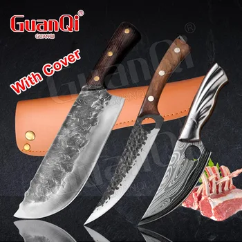 מזויפים תוקע סכין נירוסטה קצבים דג סכין מפלטת סרבית שף סכין קצבים ירקות חיתוך סכין מטבח.
