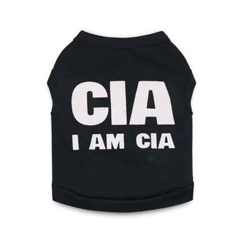 מחמד בגדי כלב בגדים מודפסים בשחור-CIA מחמד האפוד
