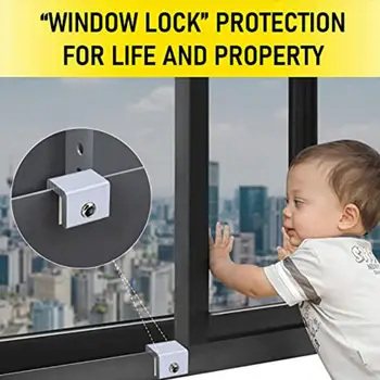 מנעולים על חלונות מתכוונן אבטחה הדלת בריח ניידים חלון ביטוח נעילה נגד גניבה, הגנה על מנעול חלון פקקים