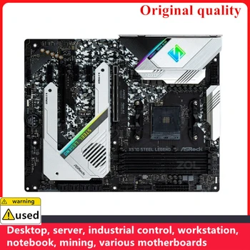 משמש ASROCK X570 פלדה אגדה לוחות אם שקע AM4 DDR4 128GB עבור AMD X570 שולחן העבודה Mainboard מ', 2 NVME USB3.0