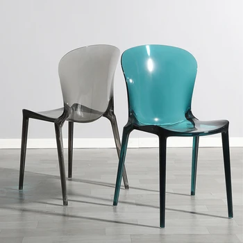 נורדי אקריליק כסאות אוכל בעיצוב מודרני שקוף שמיטה כסאות אוכל פשוט יהירות Muebles Hogar סלון ריהוט QF50DC