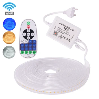 ניתן לעמעום LED רצועת אור WIFI Remote Control LED קלטת אור גמיש SMD2835 120Leds/מ ' עמיד למים סרט דיודה לבן/לבן חם