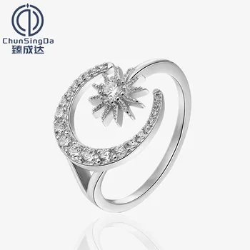 סגנון קוריאני 925 כסף סטרלינג כוכב הירח מיתוס טבעת סיטוני של נשים ללא דהייה אופנה כל-התאמת תוספות בסגנון סילבר