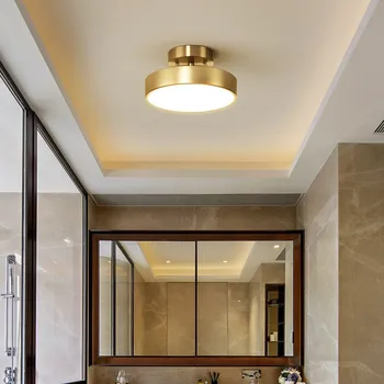 סיבוב פליז LED במעבר אור התקרה מודרני פשוט מסדרון המלון סלון יוקרה יצירתי אישיות מסעדה המנורה rotatab