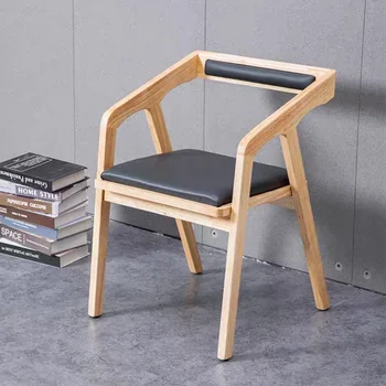 סלון מפואר מבטא כיסא המטבח הנורדי כורסה רכה נוחות כיסאות עץ מעצב מודרנית Chaises-סל אבוס רהיטים