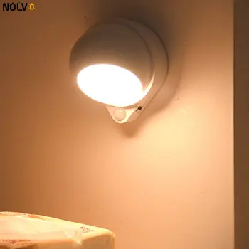 עיצוב יצירתי תנועה חיישן אור Led לילה Usb נטענת מנורת לילה ניידת אלחוטית השינה ליד המיטה אור הקיר