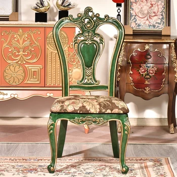 עיצוב פנים מטבח עץ כסאות אוכל נורדי יוקרה כורסה ירוק, קפה, כסאות אוכל משובח הכיסא עיצוב נוח עיצוב AB50CY