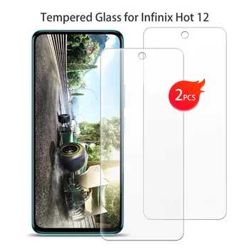 על Infinix חם 12 מזג זכוכית מגן על Infinix חם 12 6.82 אינץ מגן מסך טלפון חכם לכסות את הסרט
