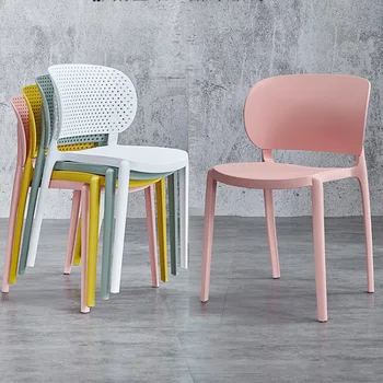 פלסטיק כסאות אוכל ריהוט למטבח צואה משענת למבוגרים סקנדינבי מודרני מינימליסטי מסעדה השולחן ההגירה עיבוי הכיסא