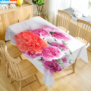 ציפורן פרחים מפת שולחן עמיד למים בד מלבני חסין אבק כיסוי שולחן צד בעיצוב הבית הטלוויזיה מכסה גודל 140X250cm