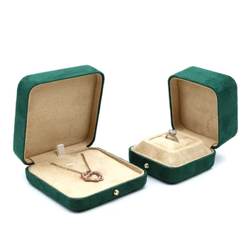 קטיפה קופסה של טבעת תכשיטים להציג מספר כפול טבעת עגיל מחזיק תיק הצעת אירוסין חתונה נישואין יום נישואין אוהב Gif