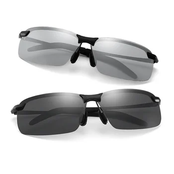ראיית לילה משקפיים גברים Anti-Glare נהיגה משקפי חצי מסגרת משקפי שמש מקוטבות על הנהג UV400 יום ולילה משקפיים