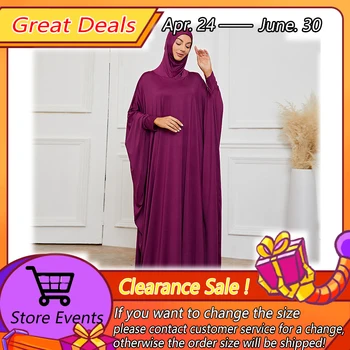 רמדאן האיסלאמי תפילה בגדים עיד נשים החלוק פוקסיה Gilbab נשים מוסלמיות 1 חתיכה ארוכה Khimar החלוק טורקית נשים בגדים המעטה