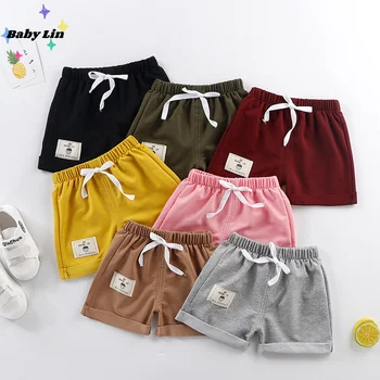 תינוק מכנסיים קצרים עבור הילד מקרית מוצק התינוק ילדים קצרים עמ מכנסיים לבנים קצרים בקיץ דק התינוק הבגדים גיל 12M כדי 5T